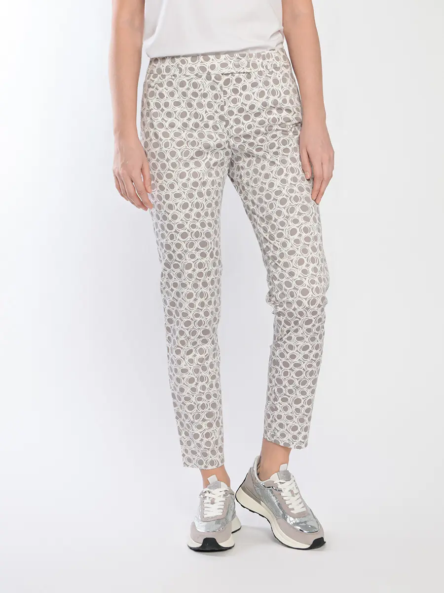 Брюки из смесового хлопка с принтом